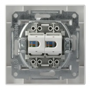 Preview: Schneider Asfora - Netzwerkdose - ISDN-Dose CAT5e 2xRJ45